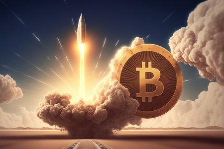 Bitcoin, the world's largest cryptocurrency by market capitalization, has been on a remarkable journey. The digital decentralized asset has seen a meteoric rise in popularity and value, with its price soaring from pennies to thousands of dollars.の写真素材