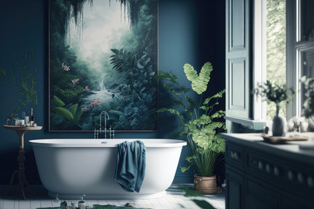 Bath spaces and vanities are becoming more than just functional areas for personal grooming - they're becoming havens for self-care and wellness. Inspired by nature and the principles of mindfulness, these spaces are designed to create a peaceful and rejuvenating environment.の写真素材