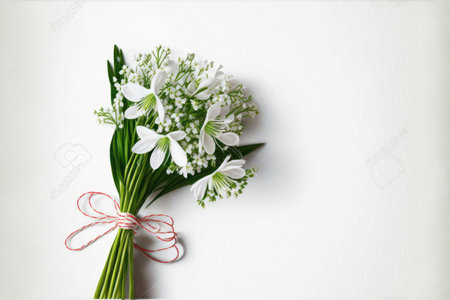 Snowdrop flowers are a symbol of hope and renewal, representing the arrival of spring after the cold and dark winter months. These delicate flowers are known for their distinctive bell-shaped petals, which are typically white or pale green with green markings.の写真素材