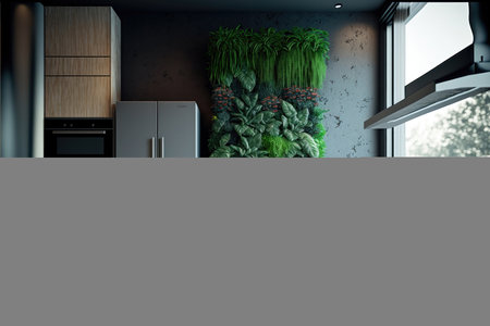 The vertical wall garden is a symbol of creativity, innovation, and sustainability, and this image invites the viewer to consider the many benefits of bringing nature indoors. It celebrates the beauty and diversity of plant life, and encourages us to find new ways to integrate natural elements into our living spaces.の写真素材
