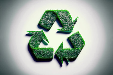 an recycle symbol made from an infinite number of plastic bottles is a powerful reminder of the importance of recycling and reusing materials in order to reduce waste and protect the environment.の写真素材