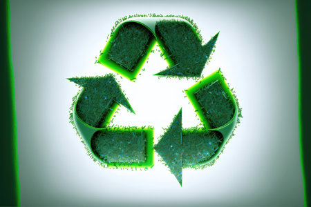 an recycle symbol made from an infinite number of plastic bottles is a powerful reminder of the importance of recycling and reusing materials in order to reduce waste and protect the environment.の写真素材