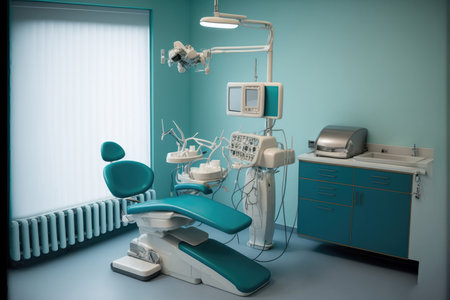While most of us are familiar with the dentist's chair and the tools used during a dental procedure, fewer people are aware of the special equipment room where much of the behind-the-scenes work takes place. This room is where dental assistants and hygienists prepare the necessary tools and equipment for procedures, and where the dentist can consult with patients and review X-rays and other diagnostic images.の写真素材