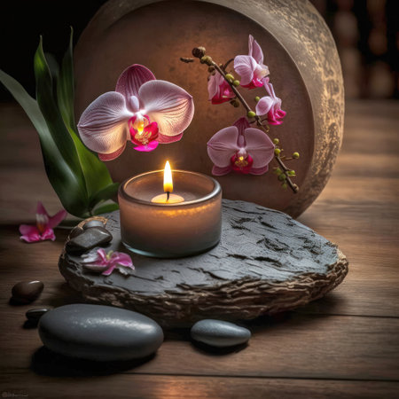 The spa's tranquil ambiance is enhanced by the use of natural materials such as stacked stones, which create a peaceful and grounding atmosphere. You will be surrounded by the calming presence of beautiful flowers, carefully arranged to provide a soothing environment for your mind and body.の素材