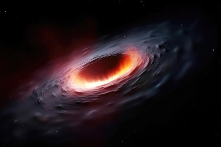 At the center of most galaxies lies a supermassive black hole, an incredibly dense region where the laws of physics as we know them break down. These cosmic giants can have masses billions of times that of the sun, and they warp the fabric of space and time around them.の写真素材
