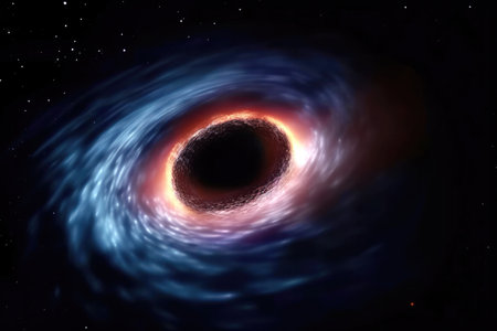 At the center of most galaxies lies a supermassive black hole, an incredibly dense region where the laws of physics as we know them break down. These cosmic giants can have masses billions of times that of the sun, and they warp the fabric of space and time around them.の写真素材