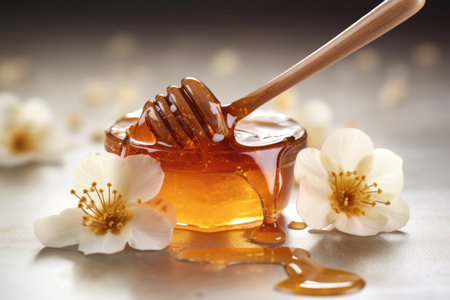 Manuka honey is a unique and flavorful type of honey that is native to New Zealand. It is renowned for its antibacterial properties and is often used for its health benefits. But beyond its health benefits, manuka honey is also a thing of beauty, with a rich, amber color and a complex, floral flavor.の写真素材