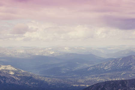 Beautiful mountains and rocks in the sky with clouds