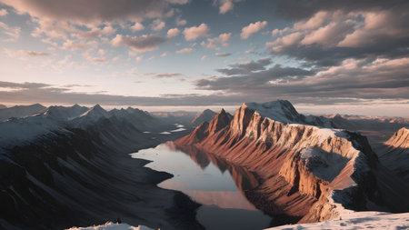 beautiful panoramic view of the mountains. 3d render