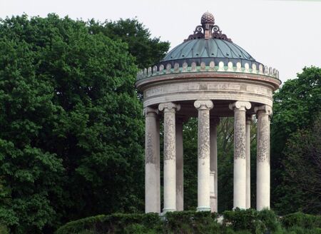 building named Monopteros in the English Garden in Munich (Bavaria ...