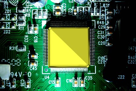 Computer chip gold - Stock Image - Everypixel