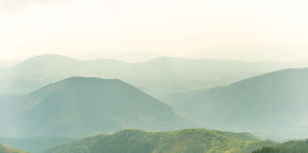 Blue mist mountains landscape, panorama of blue mountains