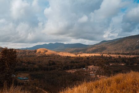 Summer mountain and blue sky. Rayong Thailand